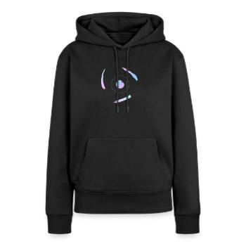 Électrons en orbite autour de l'atome - Sweat à capuche Premium bio Femme - noir - Devant - Julia (174cm)