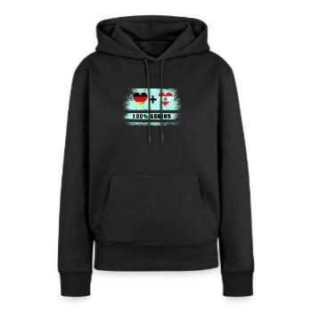 Allemagne et Liban 100 % Genial / Cadeau - Sweat à capuche Premium bio Femme - noir - Devant - Julia (174cm)