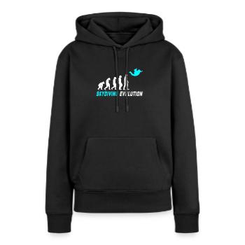 Fallschirm Evolution Design / Geschenkidee - Frauen Premium Bio Hoodie - Schwarz - Vorne - Julia (174cm)