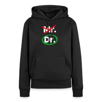 Déclaration du médecin médecin spécialiste Déclaration du médecin d'urgence - Sweat à capuche Premium bio Femme - noir - Devant - Julia (174cm)
