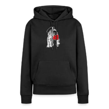 Infirmière infirmière infirmière Infirmière Profession - Sweat à capuche Premium bio Femme - noir - Devant - Julia (174cm)