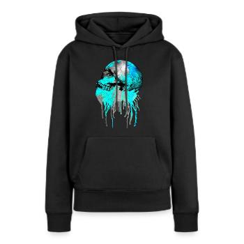 Skull Skull Grunge Style, Grunge Skull - Sweat à capuche Premium bio Femme - noir - Devant - Julia (174cm)