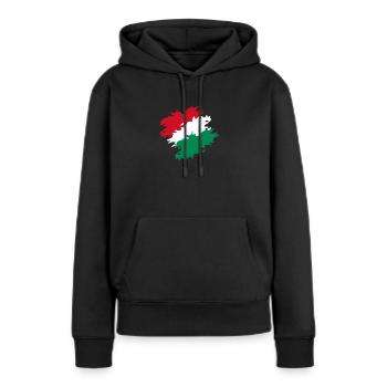 Hongrie - Sweat à capuche Premium bio Femme - noir - Devant - Julia (174cm)