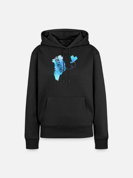 Greenland - Dame Premium hoodie, økologisk bomuld - sort