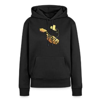 Malte - Sweat à capuche Premium bio Femme - noir - Devant - Julia (174cm)