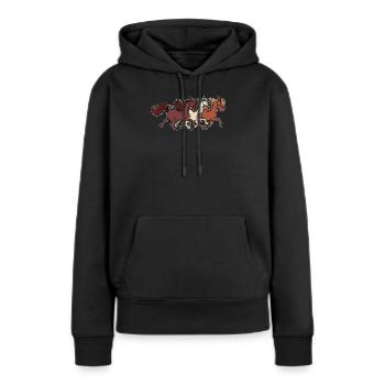 Hengst Galopp Pferde Islandpferde Pferdenarr - Frauen Premium Bio Hoodie - Schwarz - Vorne - Julia (174cm)