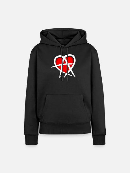 Anarchy & Love - Frauen Premium Bio Hoodie - Schwarz