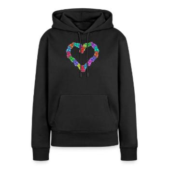 Bonbons sucre bonbon dessert dent sucrée - Sweat à capuche Premium bio Femme - noir - Devant - Julia (174cm)