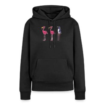 Drôle d’animal Pingouin Oiseau de mer Zoo Oiseau - Sweat à capuche Premium bio Femme - noir - Devant - Julia (174cm)
