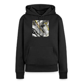 Marmor Schwarz Gold Naturstein - Frauen Premium Bio Hoodie - Schwarz - Vorne - Julia (174cm)