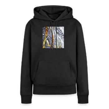 Texture Or Marbre - Sweat à capuche Premium bio Femme - noir - Devant - Julia (174cm)