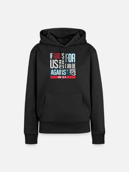 Gott für uns (dunkel) - Frauen Premium Bio Hoodie - Schwarz