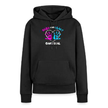 Elternteil Schwanger Statement Herz Familienglück - Frauen Premium Bio Hoodie - Schwarz - Vorne - Julia (174cm)