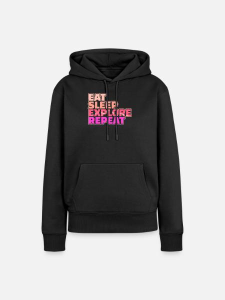 Bergsteigen Wanderer Wanderung Wandern Statement - Frauen Premium Bio Hoodie - Schwarz
