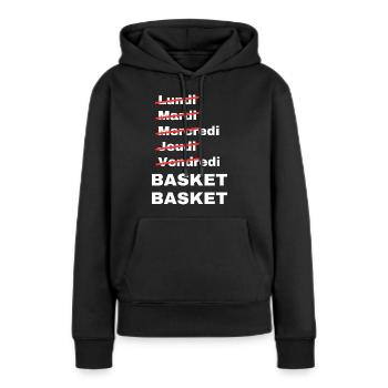 week-end basket - Sweat à capuche Premium bio Femme - noir - Devant - Julia (174cm)