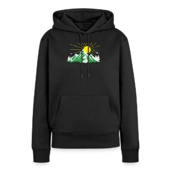 Berge Natur Wandern Naturliebhaber Gletscher - Frauen Premium Bio Hoodie - Schwarz - Vorne - Julia (174cm)