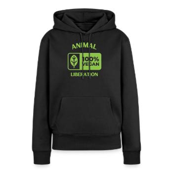 Animal Liberation, vegan - Frauen Premium Bio Hoodie - Schwarz - Vorne - Julia (174cm)