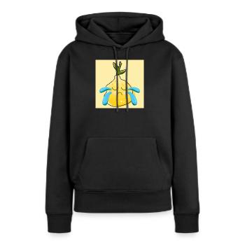 Traurige Zitrone COMIC WEINEN LIMONE SOMMER ESSEN - Frauen Premium Bio Hoodie - Schwarz - Vorne - Julia (174cm)