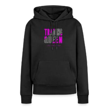 Reine du commerce - Sweat à capuche Premium bio Femme - noir - Devant - Julia (174cm)