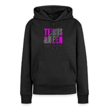 Tennis Königin - Frauen Premium Bio Hoodie - Schwarz - Vorne - Julia (174cm)