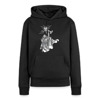 lustige Thor verarsche Ventilathor - Frauen Premium Bio Hoodie - Schwarz - Vorne - Julia (174cm)