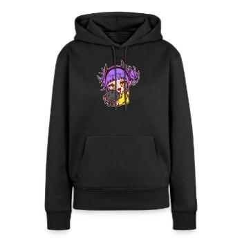 Dessin animé Bande dessinée Manga Animation fille - Sweat à capuche Premium bio Femme - noir - Devant - Julia (174cm)