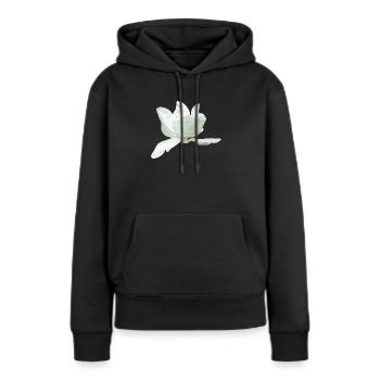 Ideen Muttertag, Magnolie seitlich - Frauen Premium Bio Hoodie - Schwarz - Vorne - Julia (174cm)