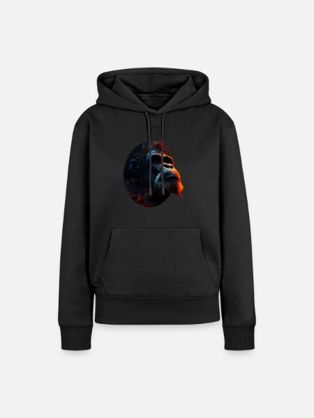 Gorilla - Frauen Premium Bio Hoodie - Schwarz