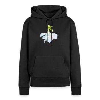 oleanderblüte unten, geschenke frauen - Frauen Premium Bio Hoodie - Schwarz - Vorne - Julia (174cm)