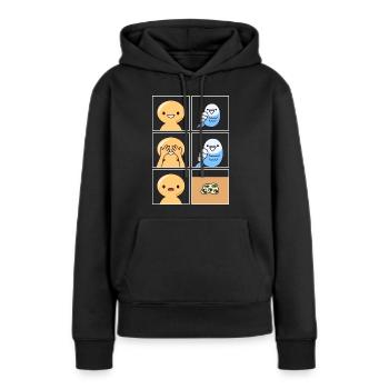 Budgie Poop Design pour les propriétaires de perruches - Sweat à capuche Premium bio Femme - noir - Devant - Julia (174cm)