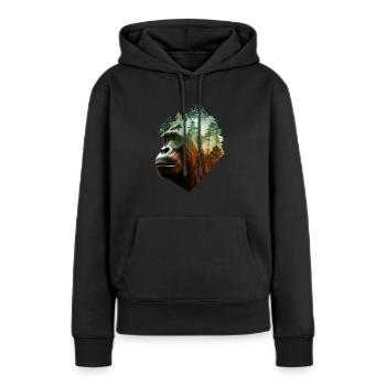 Gorilla - Frauen Premium Bio Hoodie - Schwarz - Vorne - Julia (174cm)
