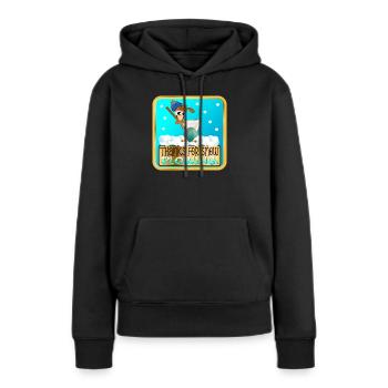 WINTERHUHN - DANKE FÜRS SCHNEEPFLÜGEN - Frauen Premium Bio Hoodie - Schwarz - Vorne - Julia (174cm)