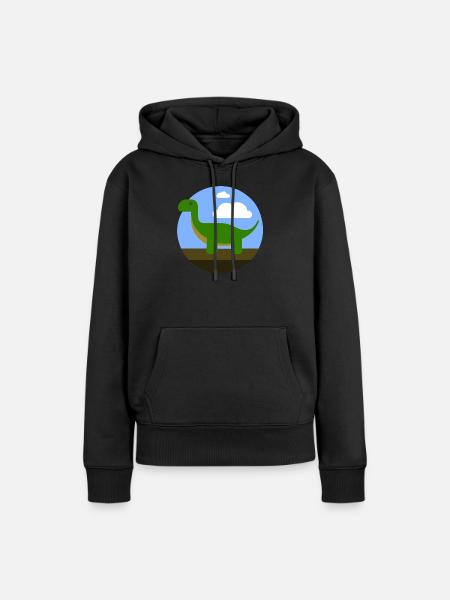 Dino - Frauen Premium Bio Hoodie - Schwarz