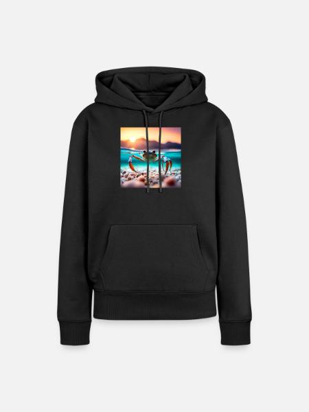 Unterwasser-Krabben - Frauen Premium Bio Hoodie - Schwarz