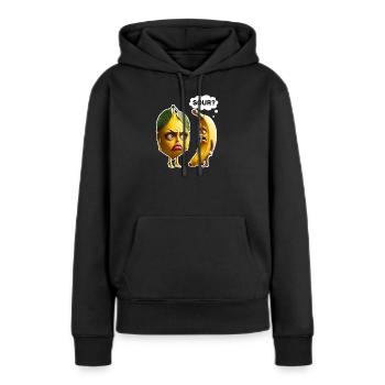 Zitrone vs Banane: Streit im Obstkorb - Frauen Premium Bio Hoodie - Schwarz - Vorne - Julia (174cm)