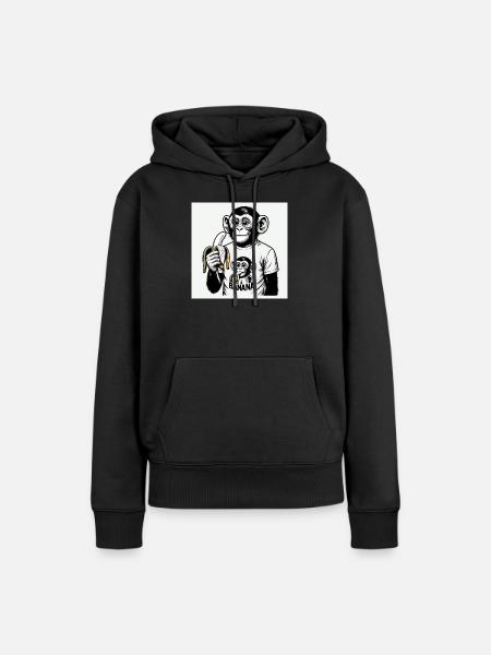 Ein Affe und seine Banane - Frauen Premium Bio Hoodie - Schwarz