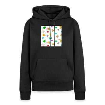 Muster1 - Frauen Premium Bio Hoodie - Schwarz - Vorne - Julia (174cm)