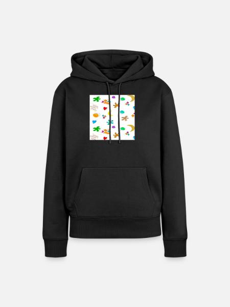 Muster1 - Frauen Premium Bio Hoodie - Schwarz