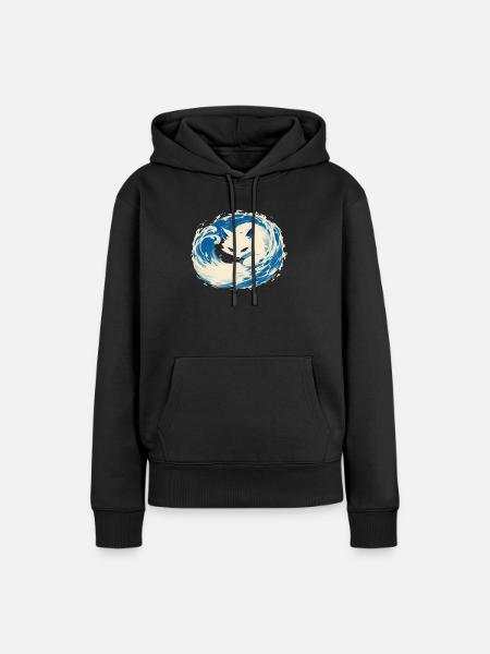 Polarfuchs - Frauen Premium Bio Hoodie - Schwarz
