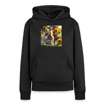 Graues Angorakaninchen - Frauen Premium Bio Hoodie - Schwarz - Vorne - Julia (174cm)