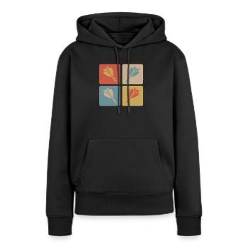 Dart Design - Frauen Premium Bio Hoodie - Schwarz - Vorne - Julia (174cm)