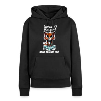 Bonjour? Glace très mince ! - Sweat à capuche Premium bio Femme - noir - Devant - Julia (174cm)