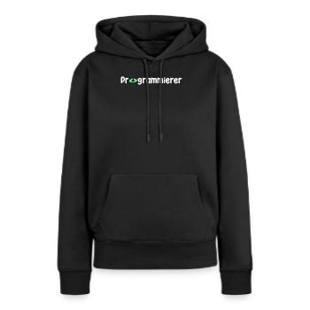Programmeur, Geek, Script, Code, Nerd - Sweat à capuche Premium bio Femme - noir - Devant - Julia (174cm)