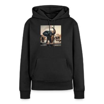 Éléphants dans la jungle - Sweat à capuche Premium bio Femme - noir - Devant - Julia (174cm)