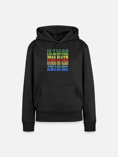 Zehn Jahre großartig sein - Frauen Premium Bio Hoodie - Schwarz