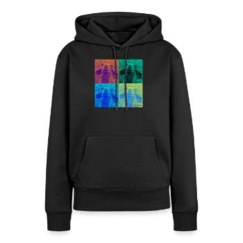 Le secret de l’orignal - Duplex - Sweat à capuche Premium bio Femme - noir - Devant - Julia (174cm)