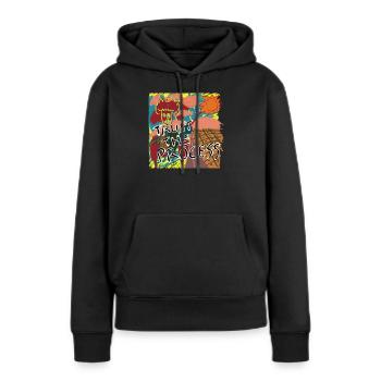 Faites confiance au processus - Sweat à capuche Premium bio Femme - noir - Devant - Julia (174cm)