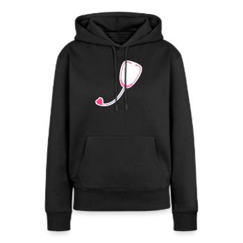 Stéthoscope coloré - Sweat à capuche Premium bio Femme - noir - Devant - Julia (174cm)