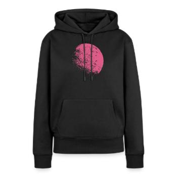 Rosa Mond - Frauen Premium Bio Hoodie - Schwarz - Vorne - Julia (174cm)