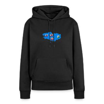 Région Bretagne - Sweat à capuche Premium bio Femme - noir - Devant - Julia (174cm)